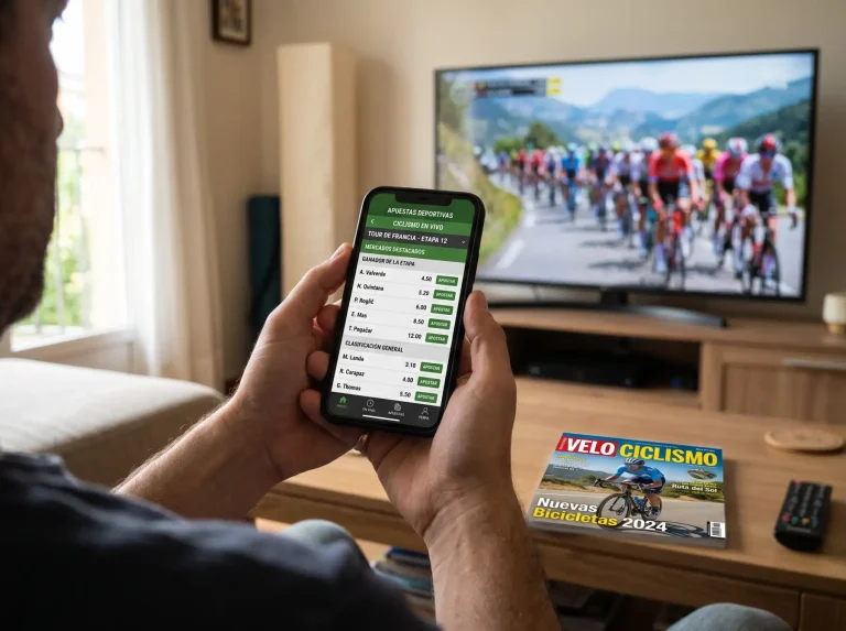 Apuestas de ciclismo desde el móvil con análisis de apps y funciones para apostar en directo